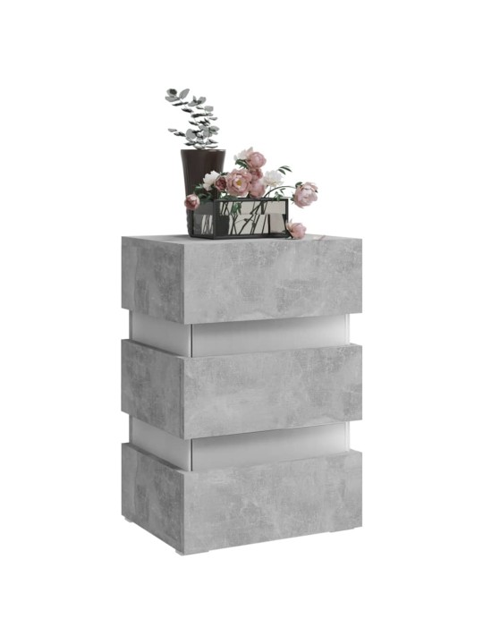 Naktinė spintelė su LED apšvietimu, pilka, 45x35x67cm, mediena