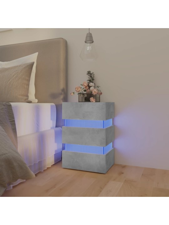 Naktinė spintelė su LED apšvietimu, pilka, 45x35x67cm, mediena