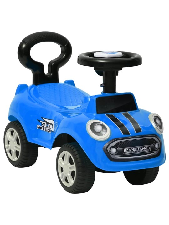 Paspiriamas vaikiškas automobilis, mėlynos spalvos