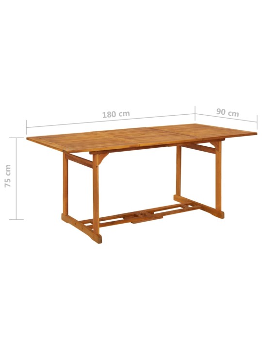 Sodo valgomojo stalas, 180x90x75 cm, akacijos medienos masyvas