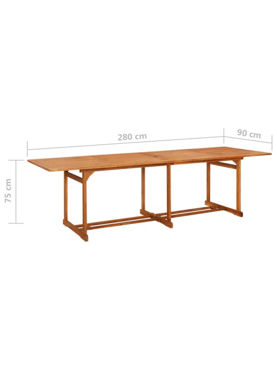 Sodo valgomojo stalas, 280x90x75 cm, akacijos medienos masyvas