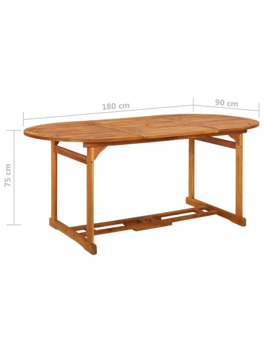 Sodo valgomojo stalas, 180x90x75 cm, akacijos medienos masyvas