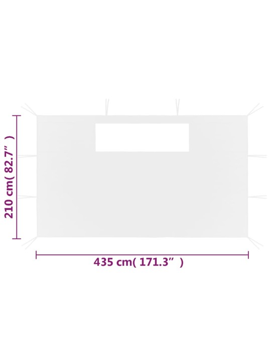 Šoninės pavėsinės sienos su langais, 2vnt., baltos (315309)