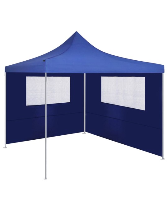 Šoninė pavėsinės siena su langais, mėlynos spalvos, 4x2m