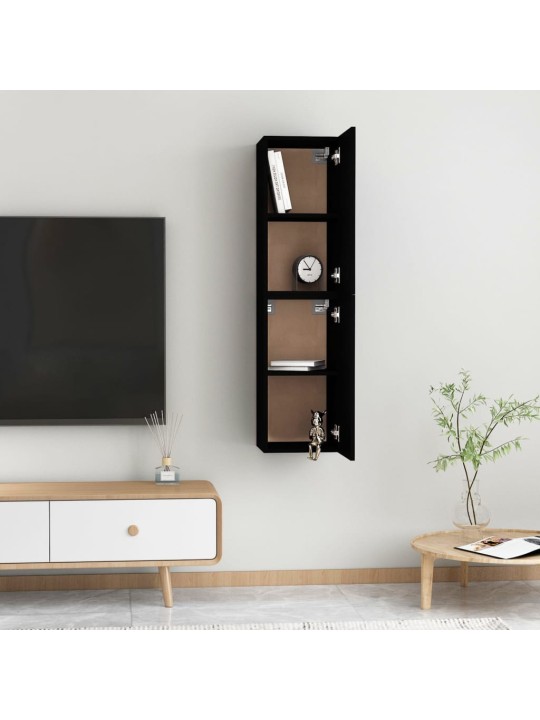 Televizoriaus spintelės, 2vnt., juodos, 30,5x30x60cm, MDP