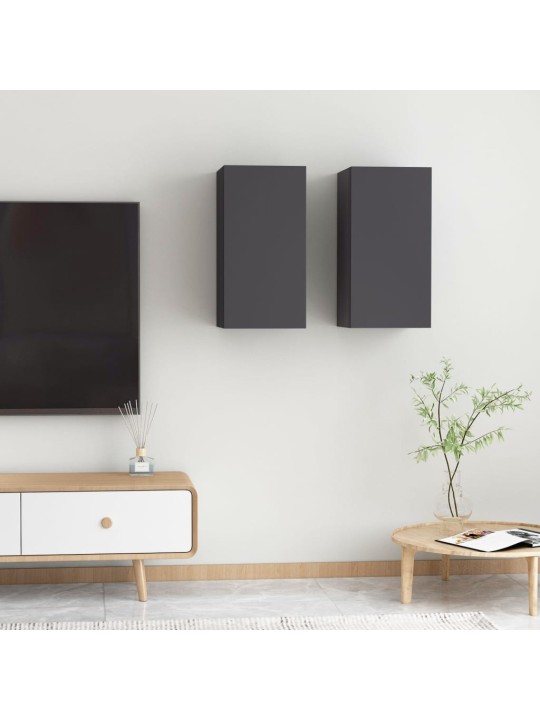 Televizoriaus spintelės, 2vnt., pilkos, 30,5x30x60cm, MDP