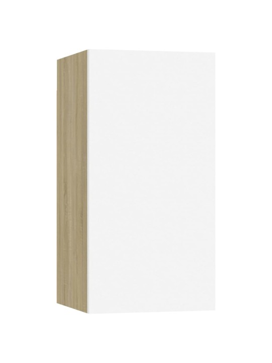 Televizoriaus spintelės, 2vnt., baltos ir ąžuolo, 30,5x30x60cm, MDP