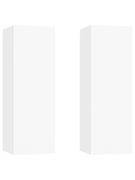 Televizoriaus spintelės, 2vnt., baltos, 30,5x30x90cm, MDP