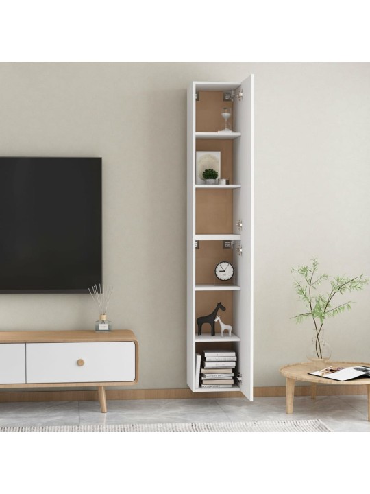 Televizoriaus spintelės, 2vnt., baltos, 30,5x30x90cm, MDP