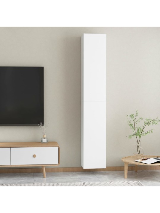 Televizoriaus spintelės, 2vnt., baltos, 30,5x30x90cm, MDP