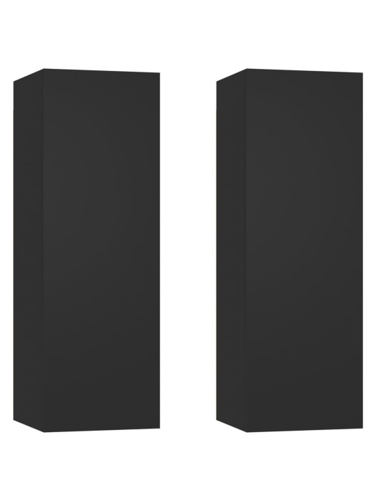 Televizoriaus spintelės, 2vnt., juodos, 30,5x30x90cm, MDP