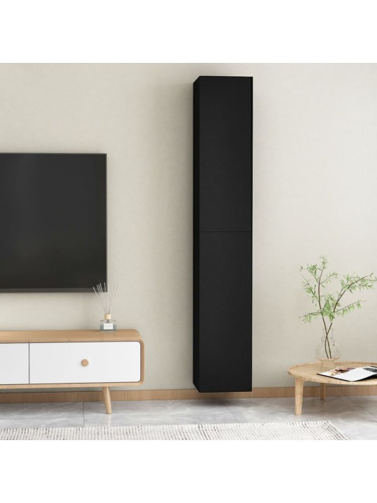 Televizoriaus spintelės, 2vnt., juodos, 30,5x30x90cm, MDP