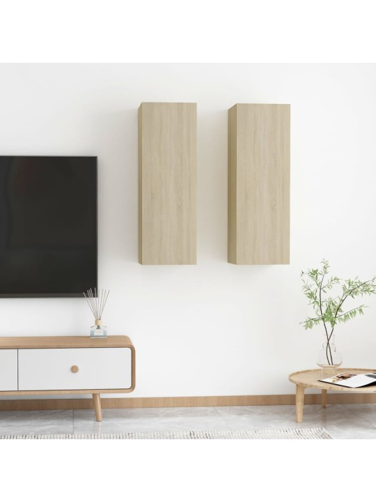 Televizoriaus spintelės, 2vnt., ąžuolo sp., 30,5x30x90cm, MDP