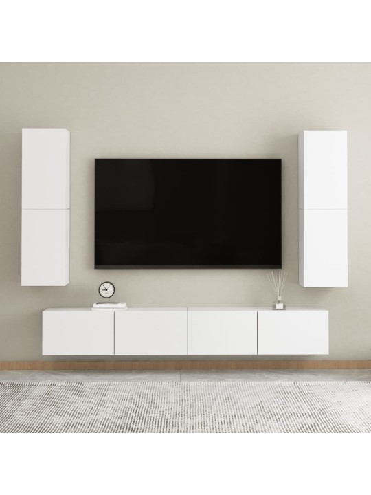 Televizoriaus spintelė, baltos spalvos, 30,5x30x110cm, MDP