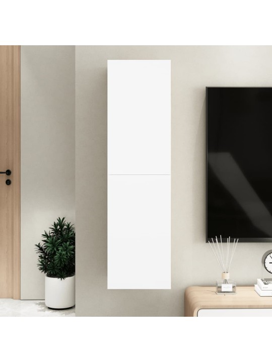 Televizoriaus spintelė, baltos spalvos, 30,5x30x110cm, MDP