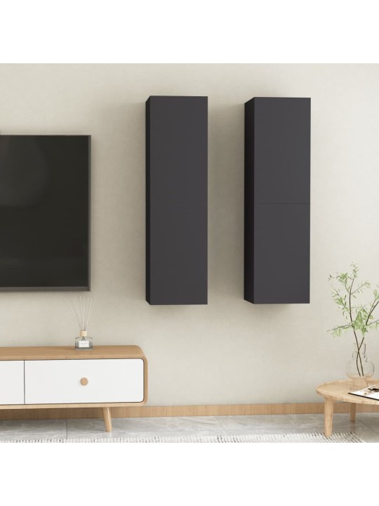 Televizoriaus spintelės, 2vnt., pilkos, 30,5x30x100cm, MDP