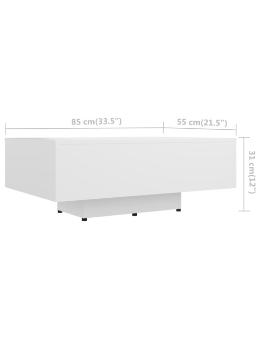 Kavos staliukas, baltas, 85x55x31cm, MDP