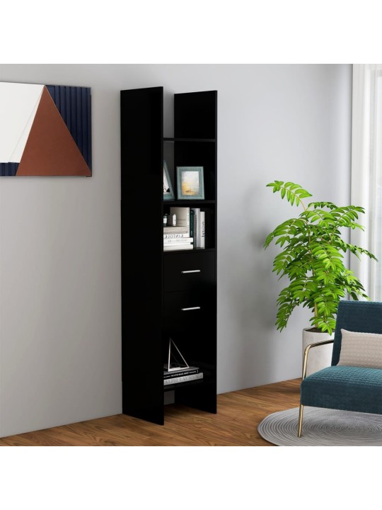 Spintelė knygoms, juodos spalvos, 40x35x180cm, MDP