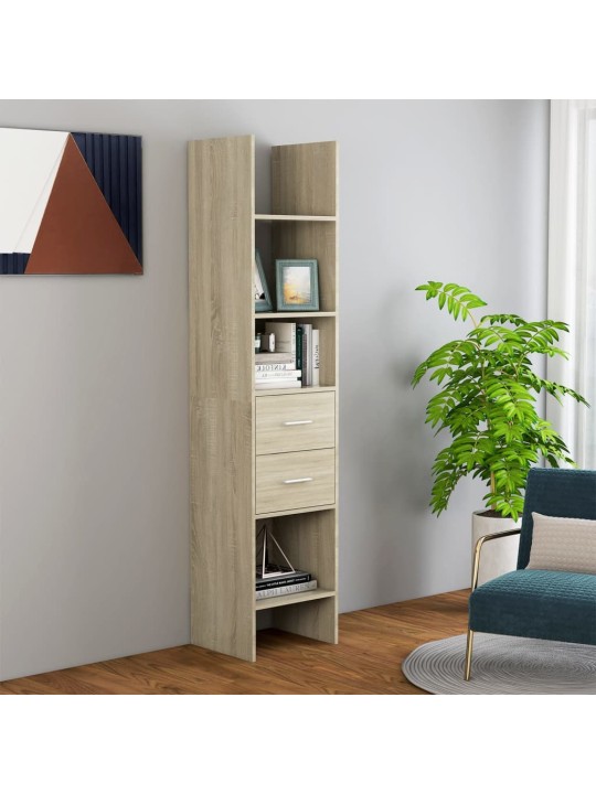 Spintelė knygoms, ąžuolo spalvos, 40x35x180cm, MDP