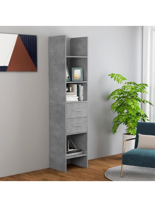 Spintelė knygoms, betono pilkos spalvos, 40x35x180cm, MDP