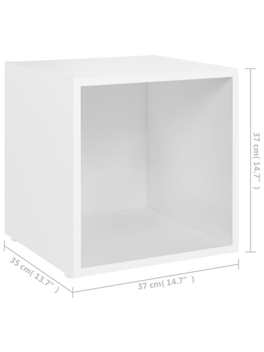 Televizoriaus spintelės, 4vnt., baltos, 37x35x37cm, MDP