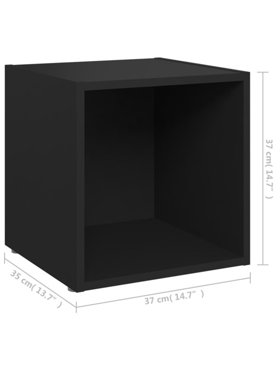Televizoriaus spintelės, 4vnt., juodos, 37x35x37cm, MDP