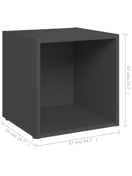 Televizoriaus spintelės, 4vnt., pilkos, 37x35x37cm, MDP