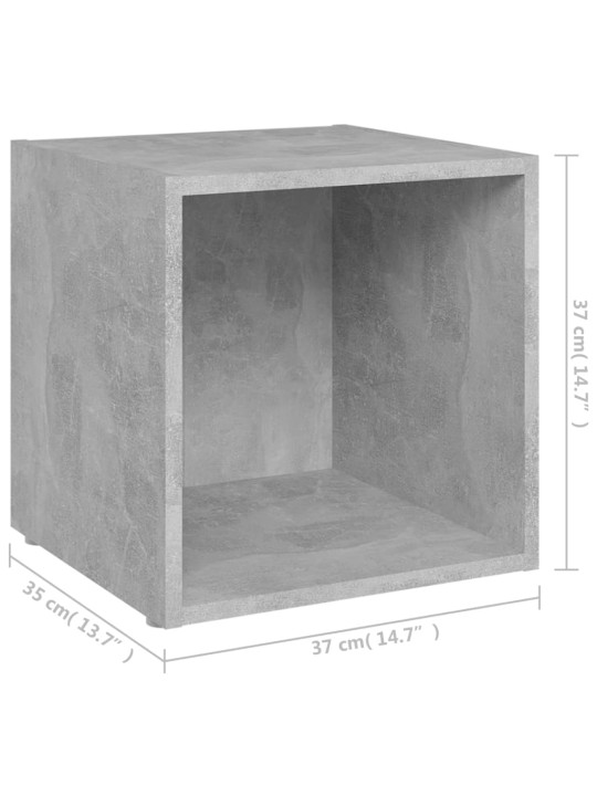 Televizoriaus spintelės, 4vnt., betono pilkos, 37x35x37cm, MDP