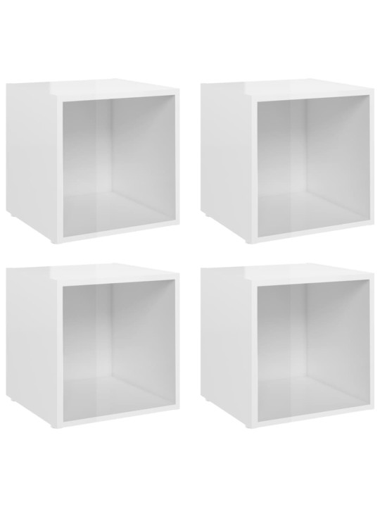 Televizoriaus spintelės, 4vnt., baltos, 37x35x37cm, MDP
