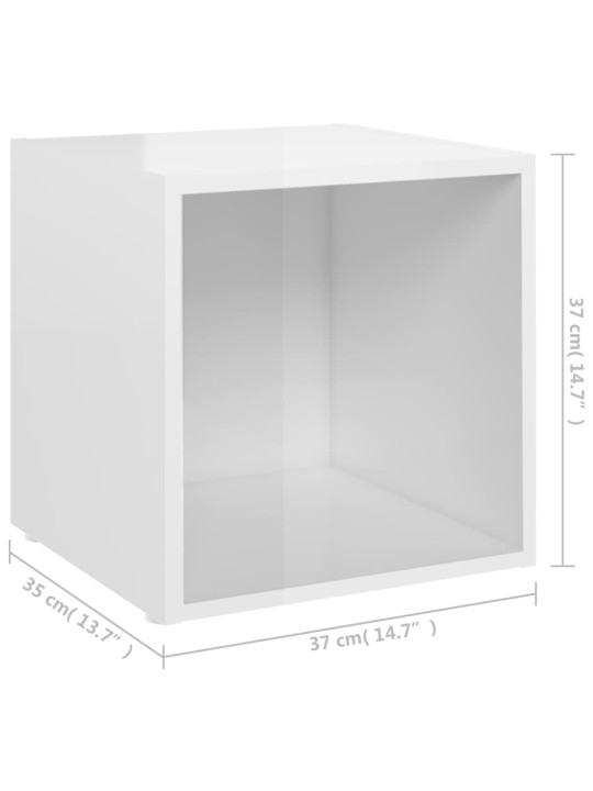 Televizoriaus spintelės, 4vnt., baltos, 37x35x37cm, MDP
