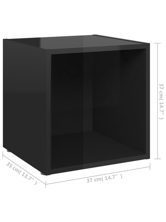 Televizoriaus spintelės, 2vnt., juodos, 37x35x37cm, MDP