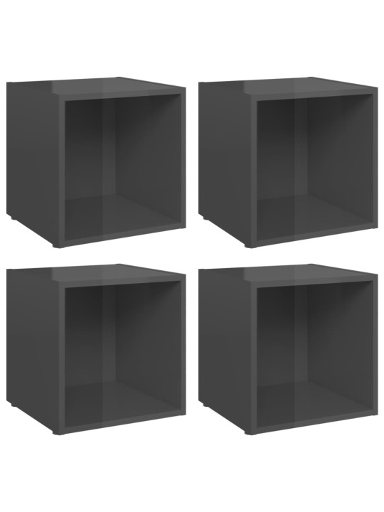 Televizoriaus spintelės, 4vnt., pilkos, 37x35x37cm, MDP