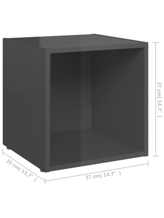 Televizoriaus spintelės, 4vnt., pilkos, 37x35x37cm, MDP
