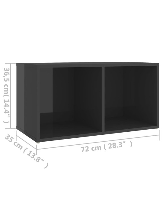 Televizoriaus spintelė, pilka, 72x35x36,5 cm, MDP, ypač blizgi