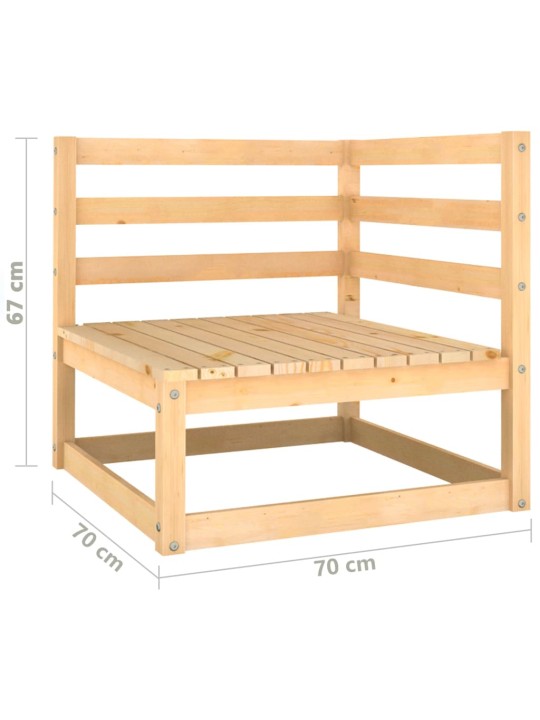 Kampinė sodo sofa, pušies medienos masyvas