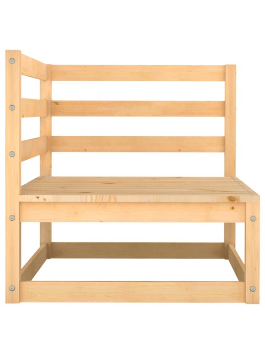 Kampinė sodo sofa su pilkomis pagalvėlėmis, pušies masyvas