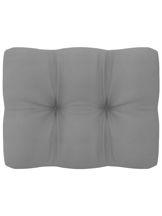 Kampinė sodo sofa su pilkomis pagalvėlėmis, pušies masyvas