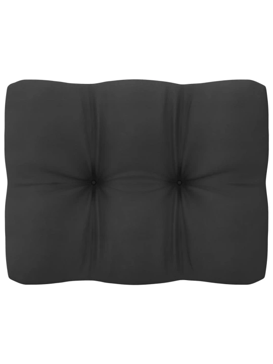 Kampinė sodo sofa su antracito pagalvėlėmis, pušies masyvas