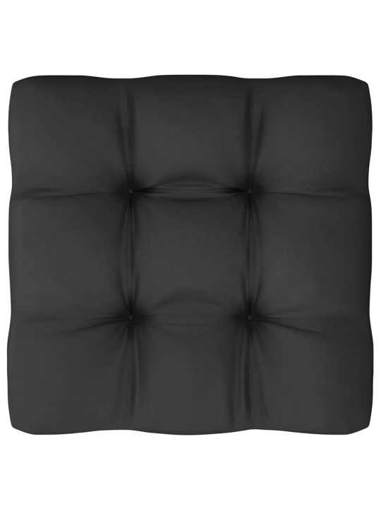 Kampinė sodo sofa su antracito pagalvėlėmis, pušies masyvas