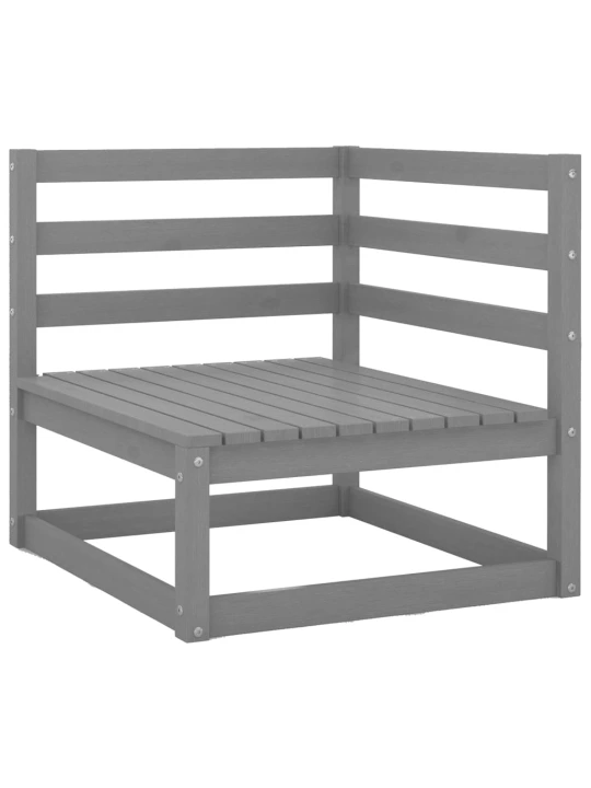 Kampinė sodo sofa su antracito pagalvėlėmis, pušies masyvas