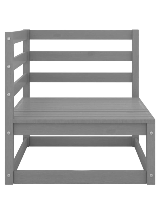 Kampinė sodo sofa su antracito pagalvėlėmis, pušies masyvas