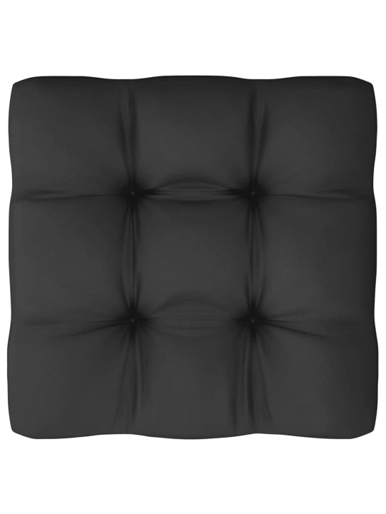 Kampinė sodo sofa su antracito pagalvėlėmis, pušies masyvas