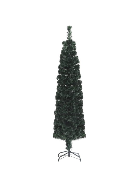 Dirbtinė siaura Kalėdų eglutė su stovu, 150cm, optinis pluoštas
