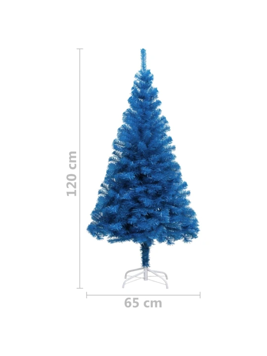 Dirbtinė Kalėdų eglutė su stovu, mėlynos spalvos, 120cm, PVC