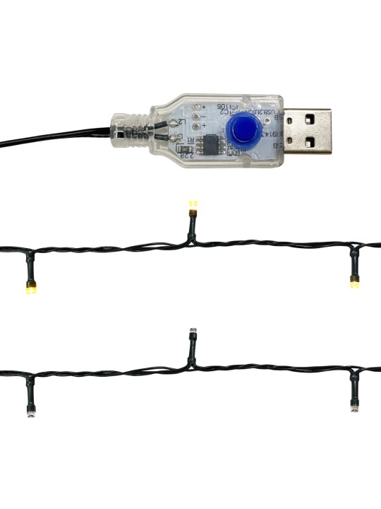 Kalėdinė girlianda su LED lemputėmis, sidabrinės spalvos, 10m
