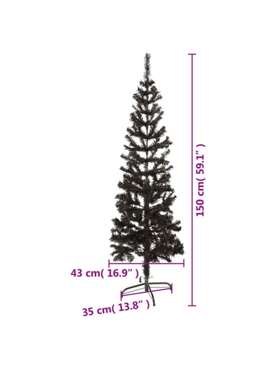Siauria Kalėdų eglutė, juodos spalvos, 150cm