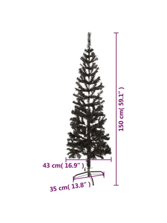 Siauria Kalėdų eglutė, juodos spalvos, 150cm