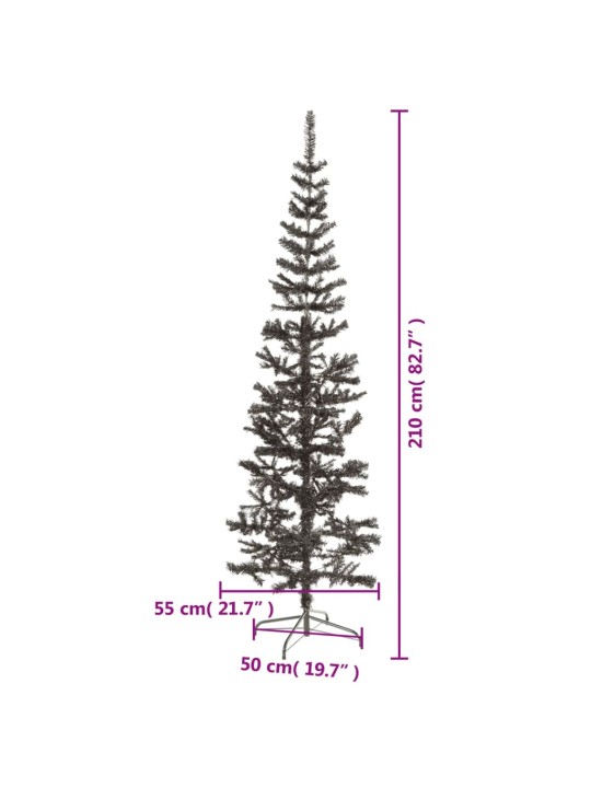 Siaura Kalėdų eglutė, juodos spalvos, 210cm
