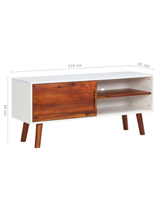Televizoriaus spintelė, 110x35x50cm, akacijos masyvas ir MDF
