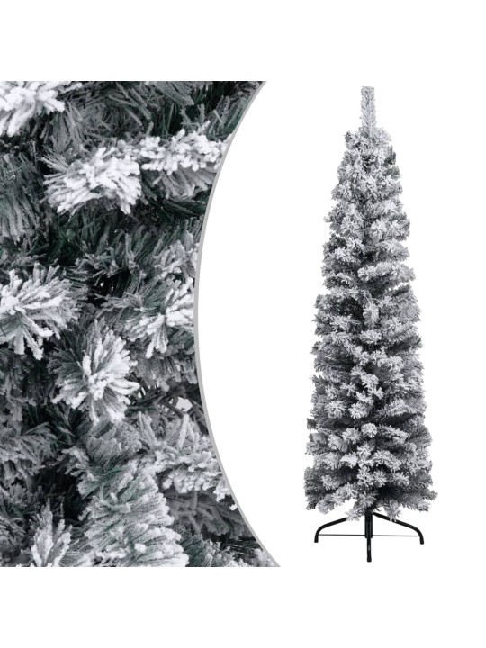 Plona dirbtinė Kalėdų eglutė su sniegu, žalia, 120cm, PVC